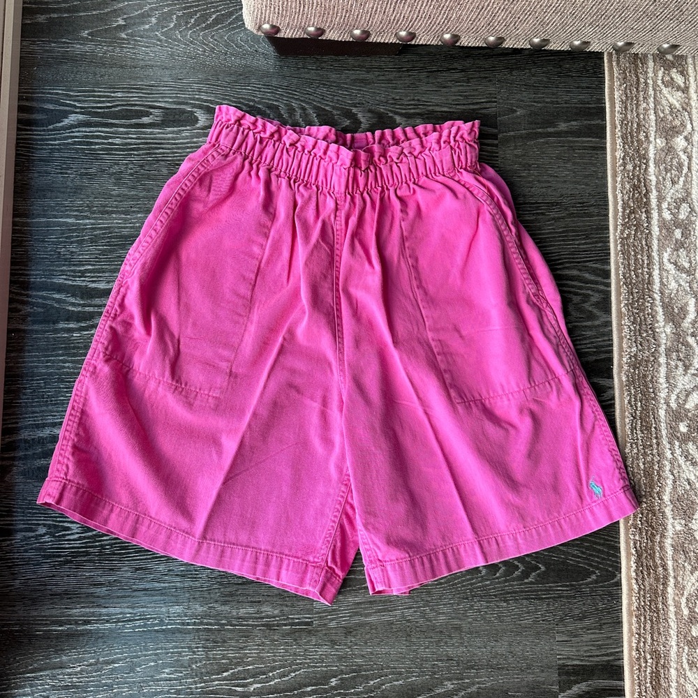 Ralph Lauren Hot Pink Elastic-Waist Bermuda Shorts